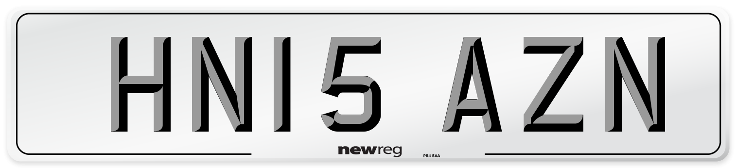 HN15 AZN Number Plate from New Reg
